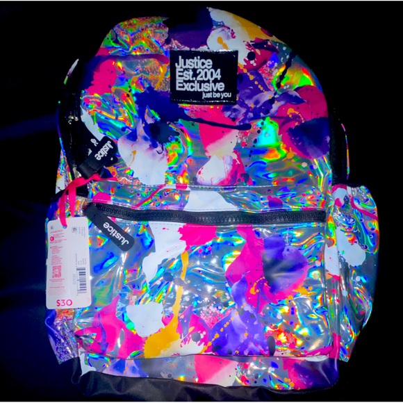 Justice Sports Kids Multi Splatter Backpack - Picture 1 of 2
